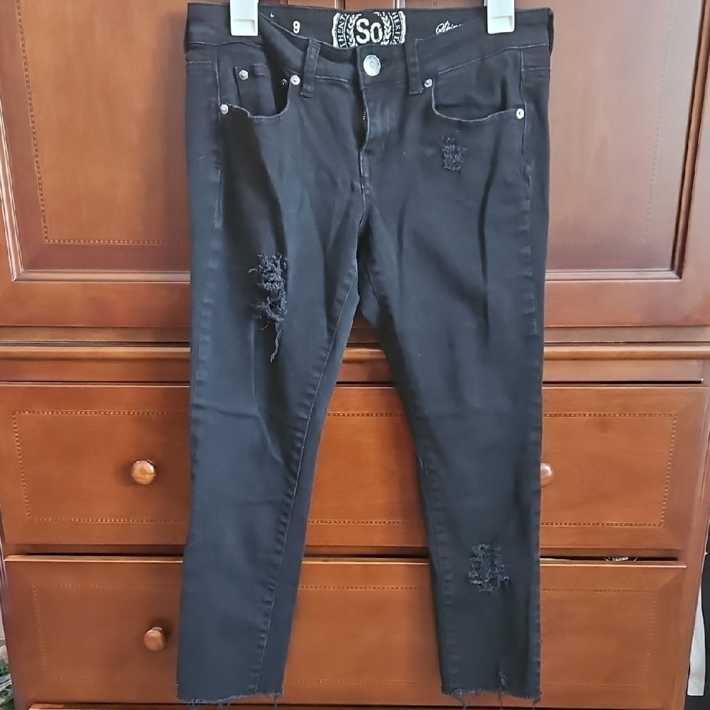 Women's Black Distressed Jeans